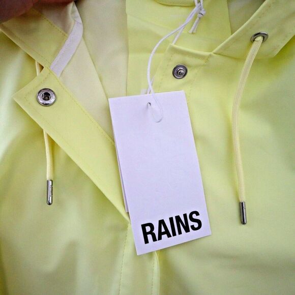 RAINS 18050 Women's Sz Small Straw Yellow A-Line Hooded Rain Coat Jacket $140 - Picture 3 of 8